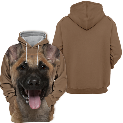 Unisex Honden Hoodie | Belgian Shepherd Malinois Happy