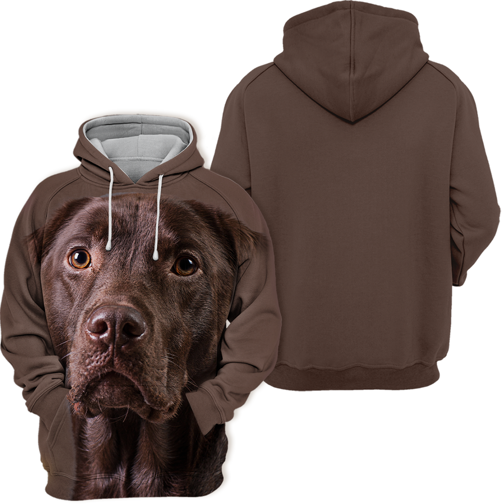 Unisex Honden Hoodie | Labrador Chocolate Quiet