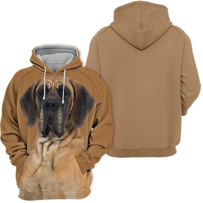 Unisex Honden Hoodie | Great Dane Brown Quiet