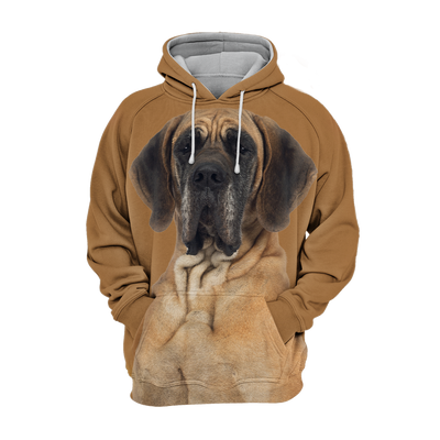 Unisex Honden Hoodie | Great Dane Brown Quiet