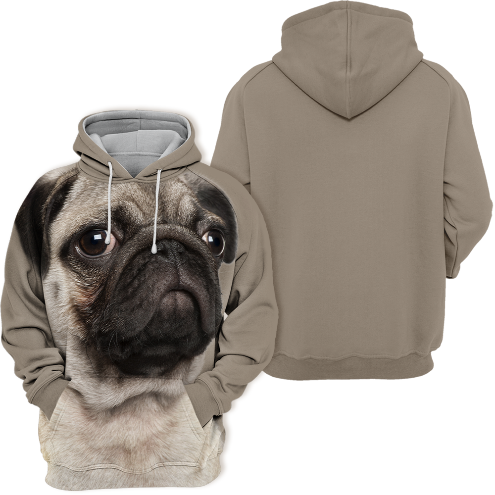 Unisex Honden Hoodie | Pug Quiet