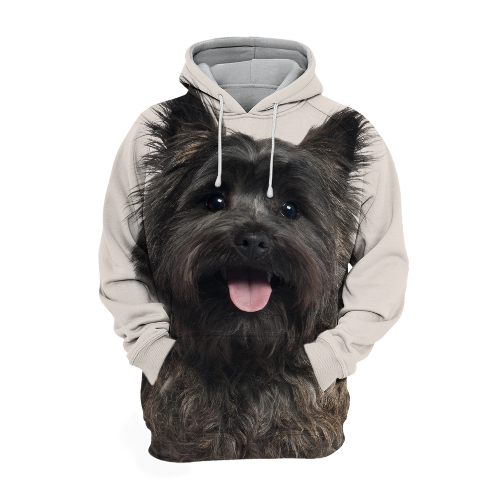 Unisex Honden Hoodie | Cairn Terrier Zwart Happy