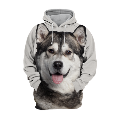 Unisex Honden Hoodie | Alaskan Malamute Husky Happy