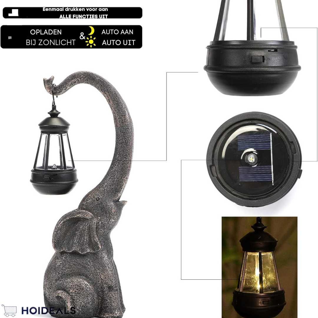 Betoverde Olifant Solar Lamp