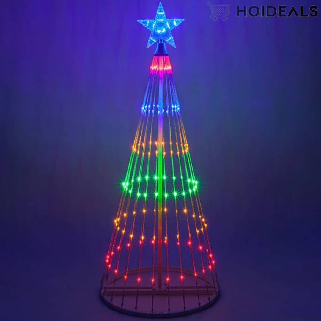 HolidayGlow - Geanimeerde kerstboom voor buiten met veelkleurige LED's