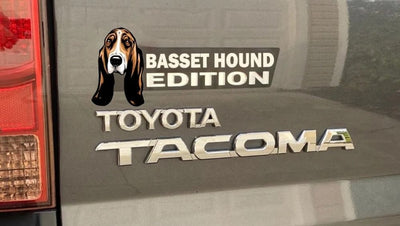 Basset Hound Auto Badge Autoembleem