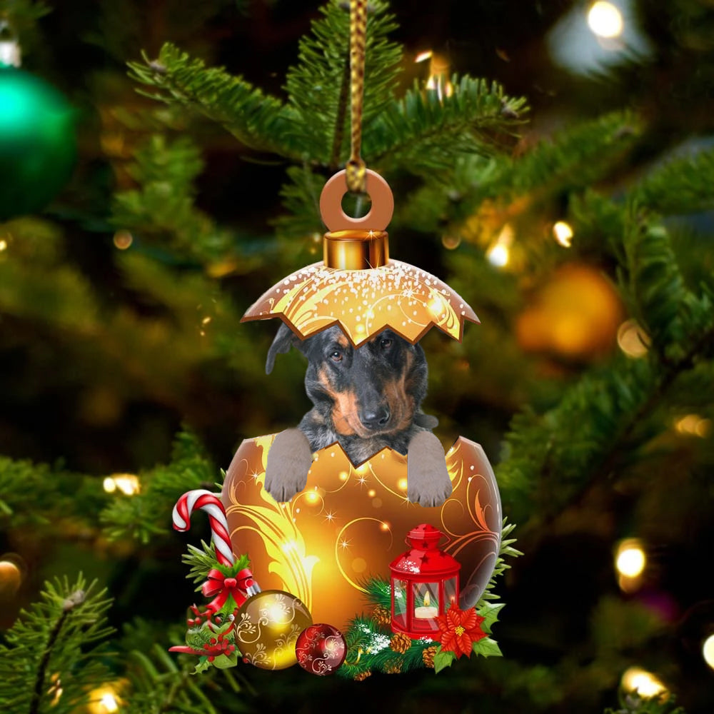 Beauceron In Kerst Gouden Ei Ornament