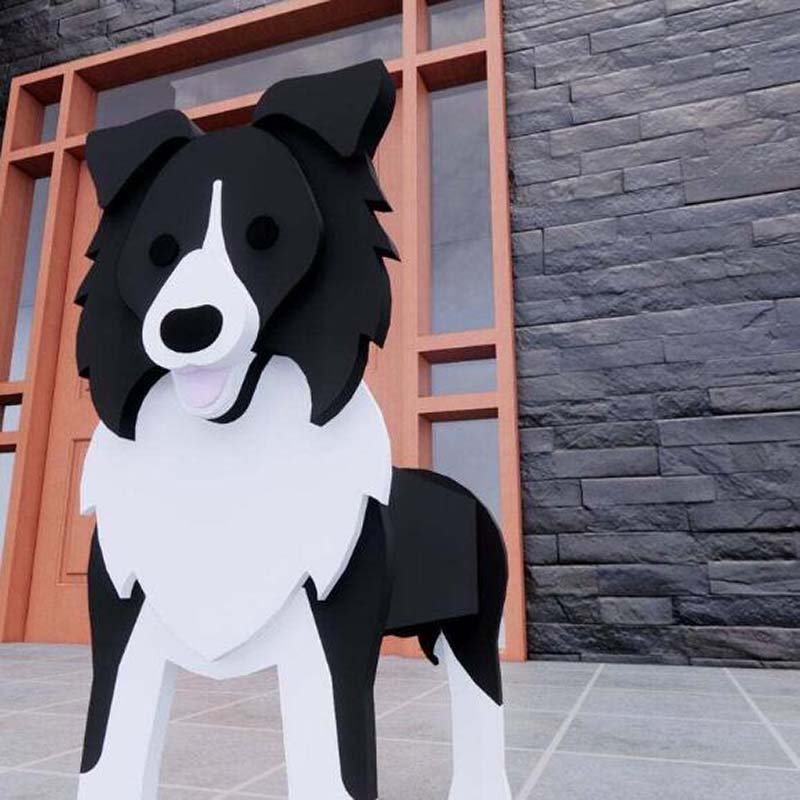 Border Collie Planter