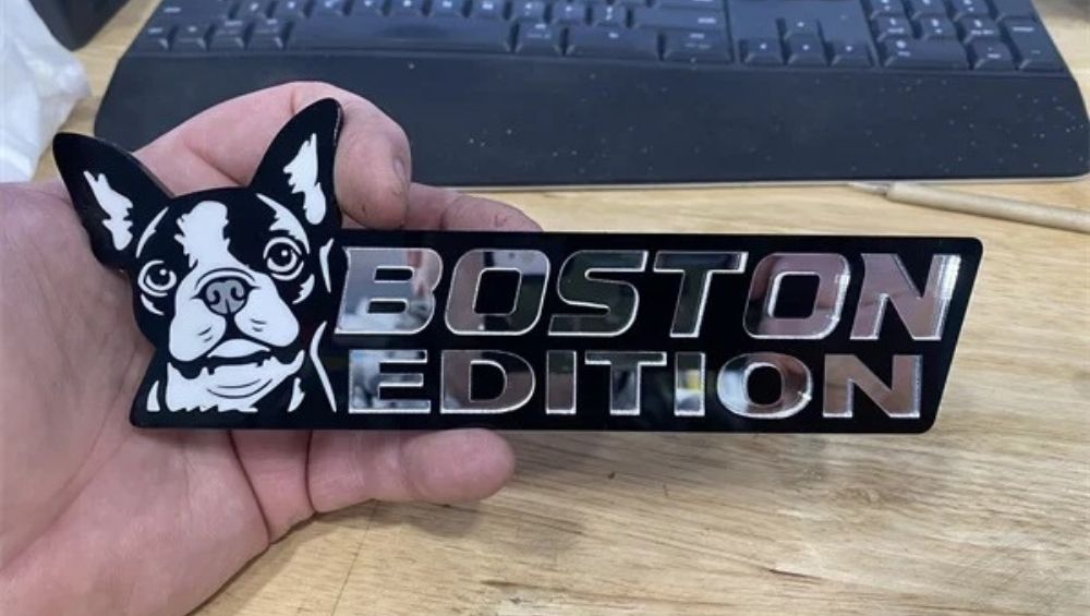 Boston Terrier Auto Badge Autoembleem