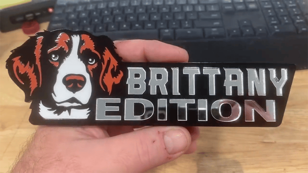 Brittany Spaniel Auto Badge Autoembleem