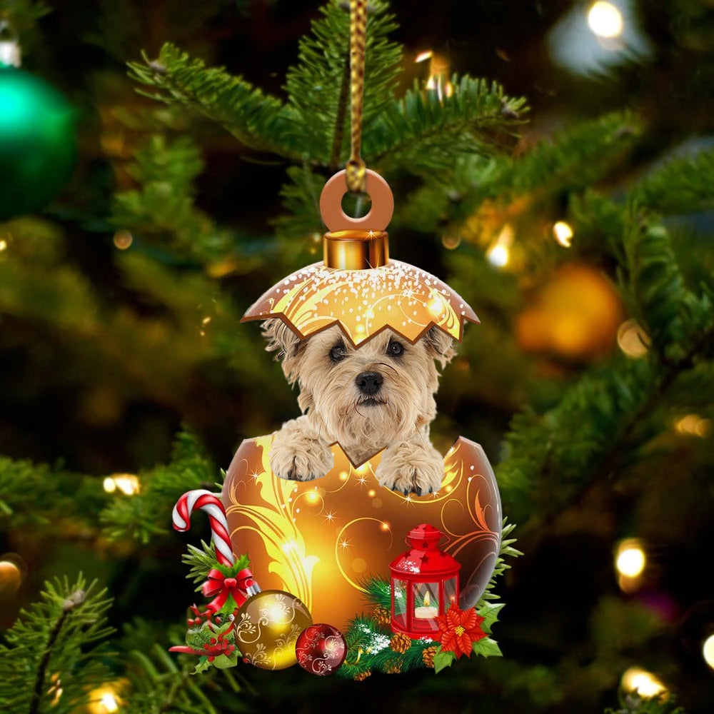 Cairn-Terrier In Kerst Gouden Ei Ornament