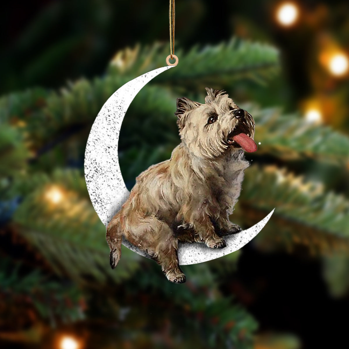 Cairn Terrier Zit op de Maan Ornament