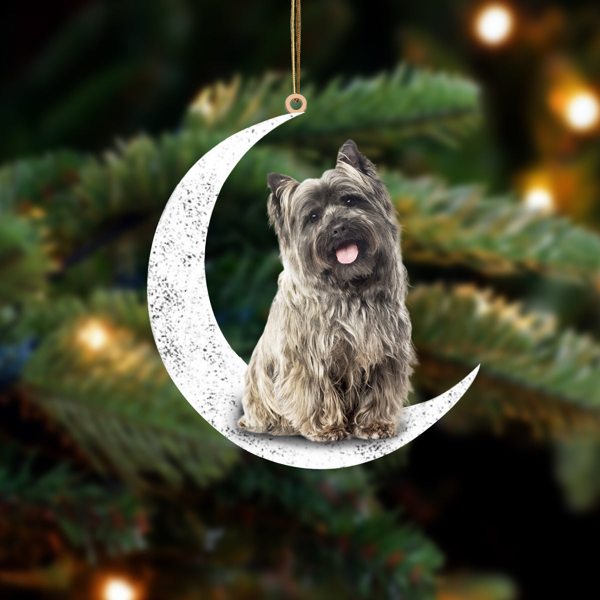 Cairn Terrier 2 Zit op de Maan Ornament