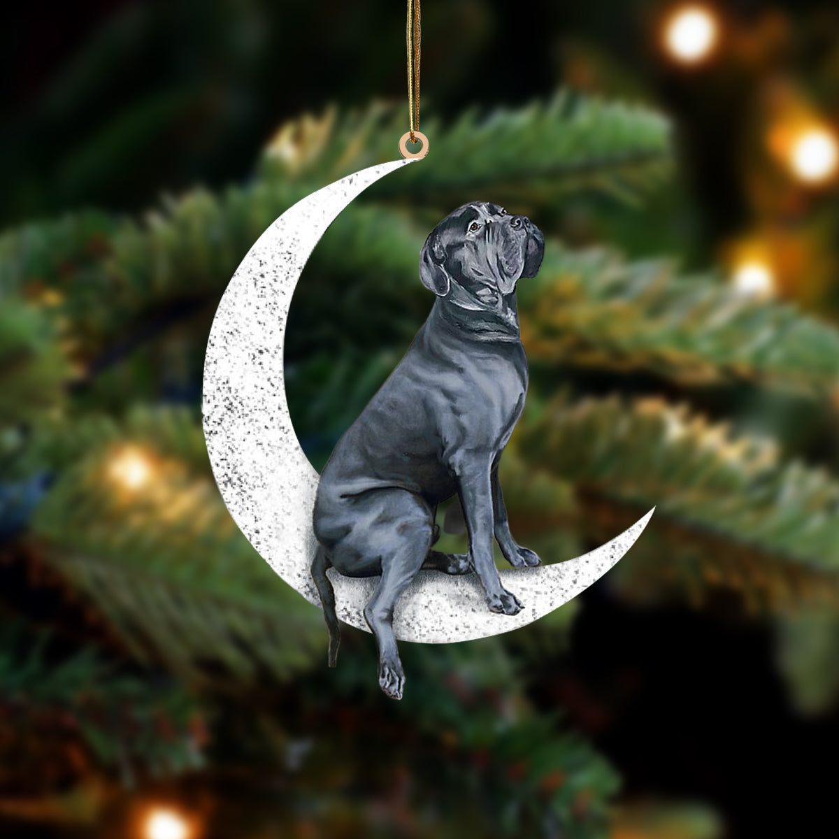 Cane corso Zit op de Maan Ornament