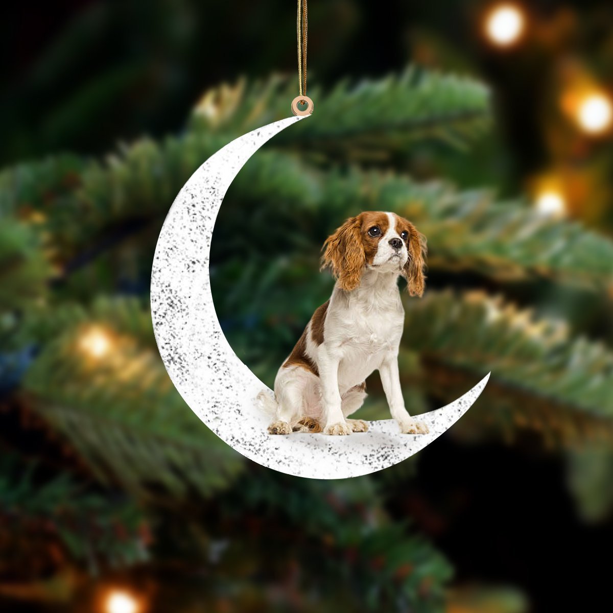 Cavalier King Charles Spaniel 2 Zit op de Maan Ornament