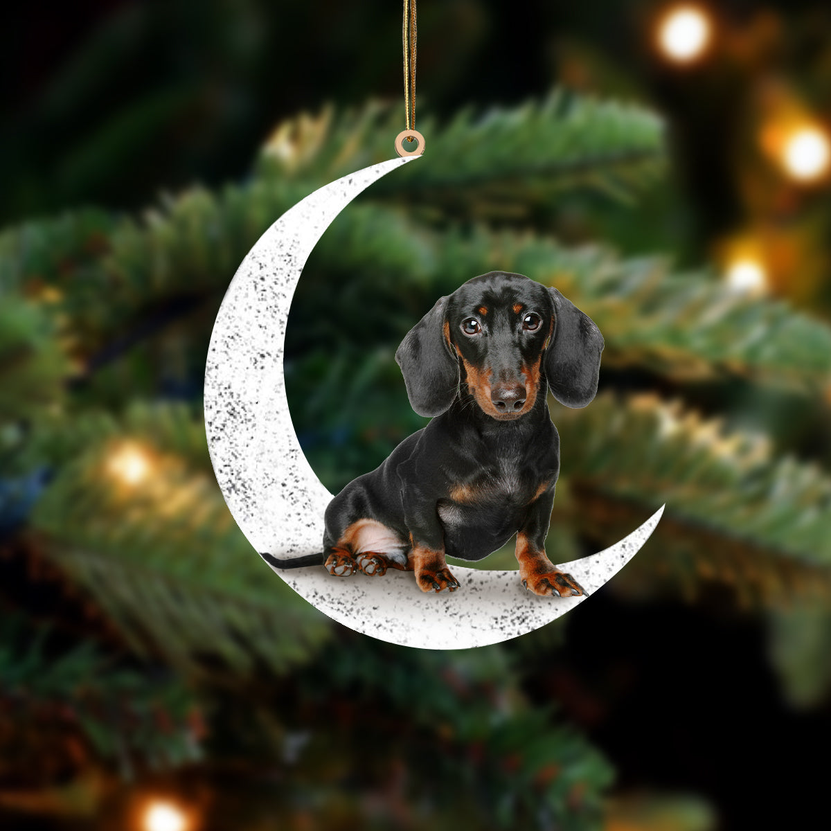 Dachshund 1 Zit op de Maan Ornament