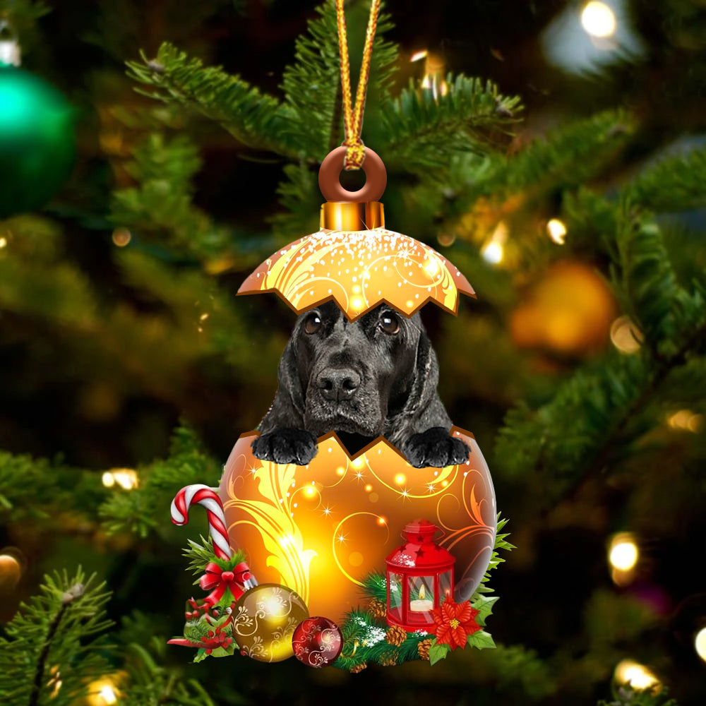 English Cocker Spaniel In Kerst Gouden Ei Ornament