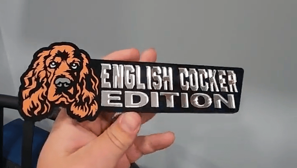 English Cocker Auto Badge Autoembleem