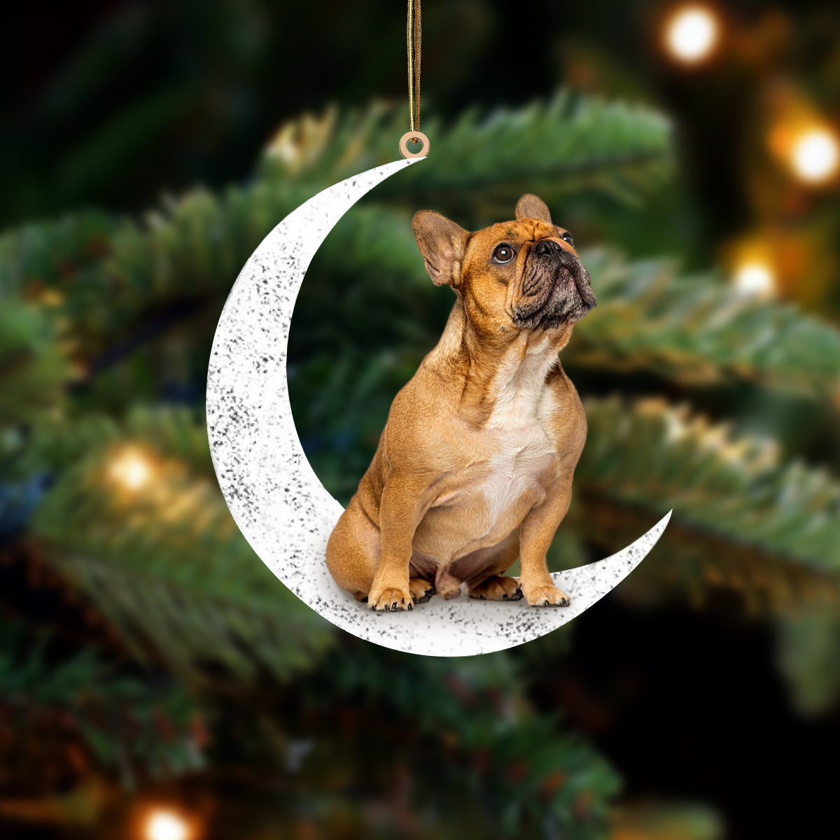 French Bulldog 1 Zit op de Maan Ornament