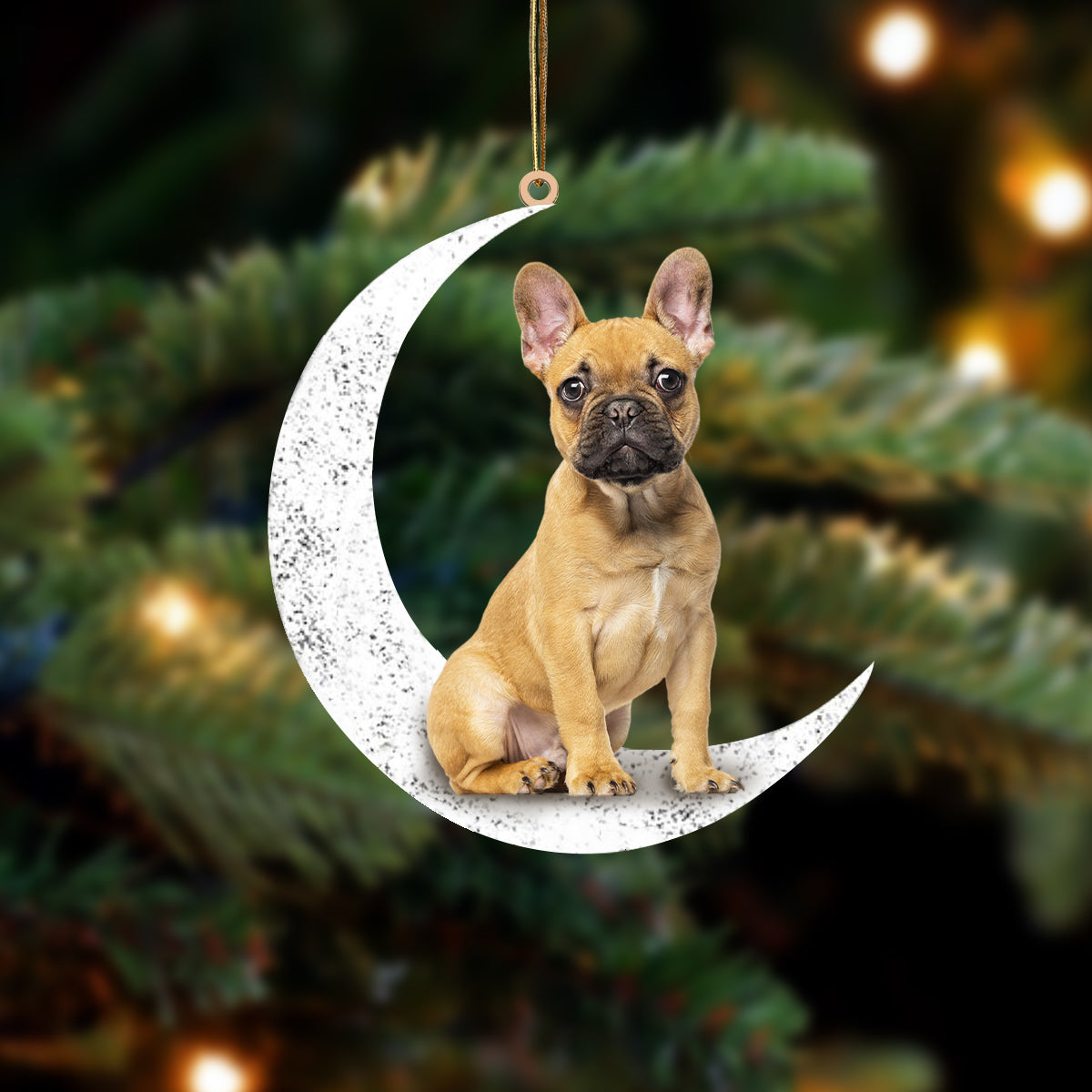 French Bulldog 4 Zit op de Maan Ornament