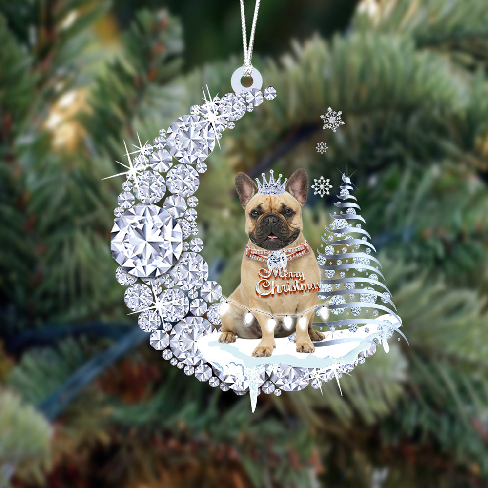 French Bulldog  (1) op Diamand Maan Kerst Ornament