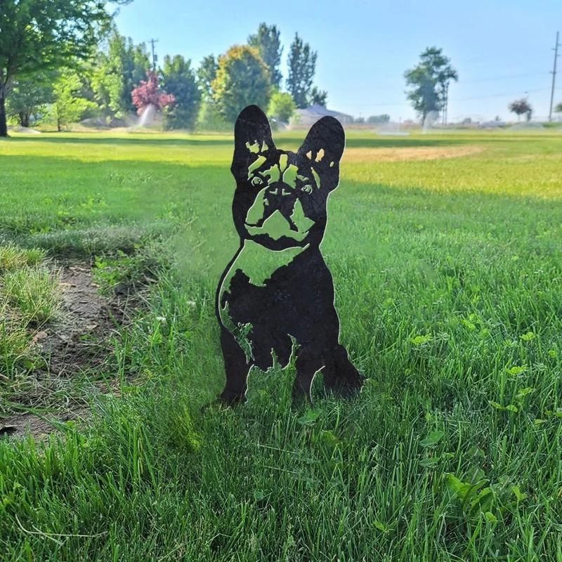 Franse Bulldog Metal Silhouette