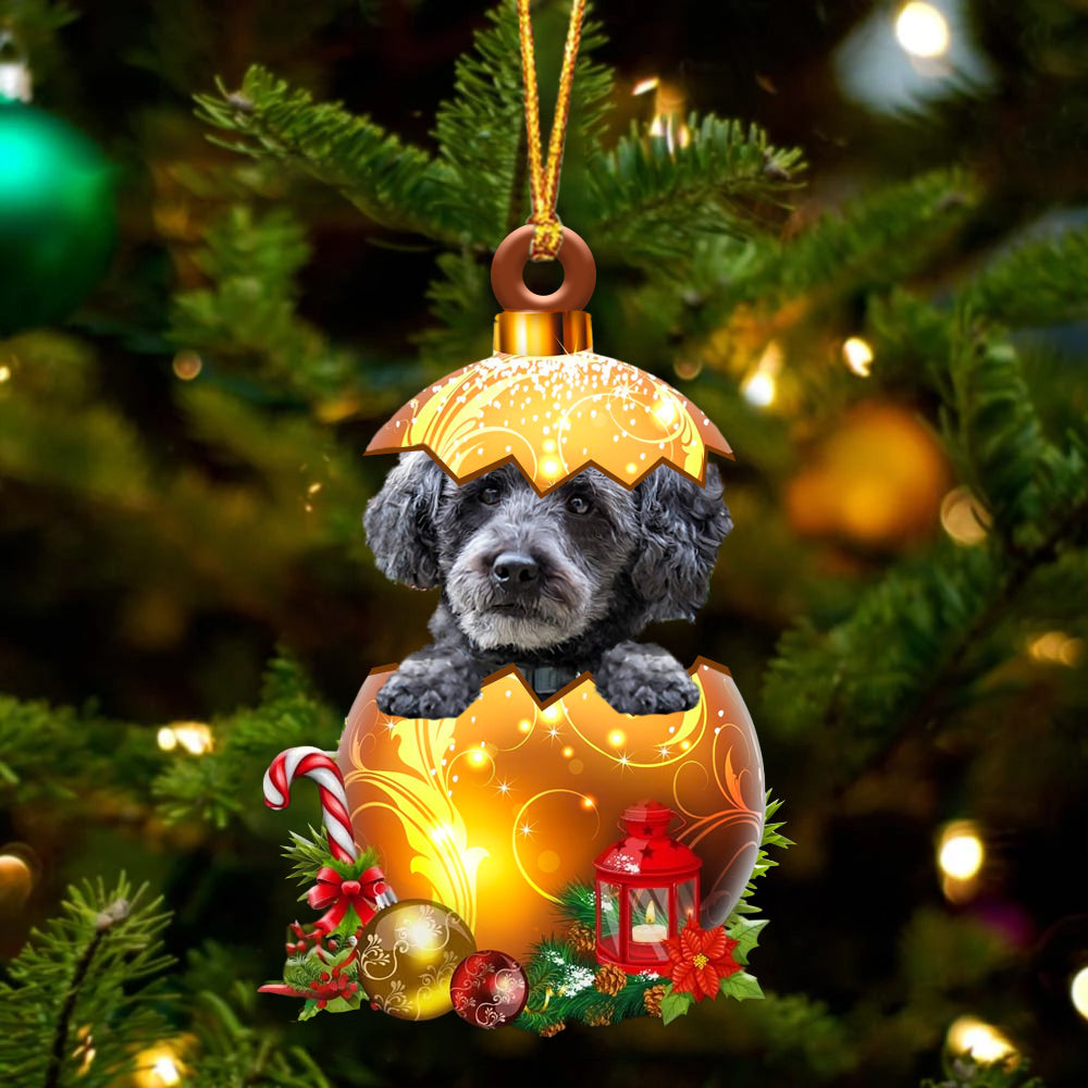 Schnoodle In Kerst Gouden Ei Ornament