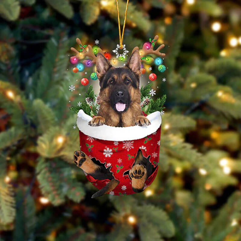 German Shepherd In Sneeuw Zak Ornament