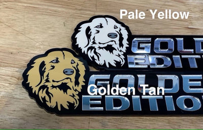 Golden Tan Golden Retriever Auto Badge Autoembleem