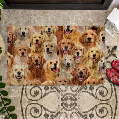 Groepje Golden Retrievers Deurmat