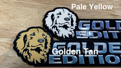 Golden Tan Golden Retriever Auto Badge Autoembleem