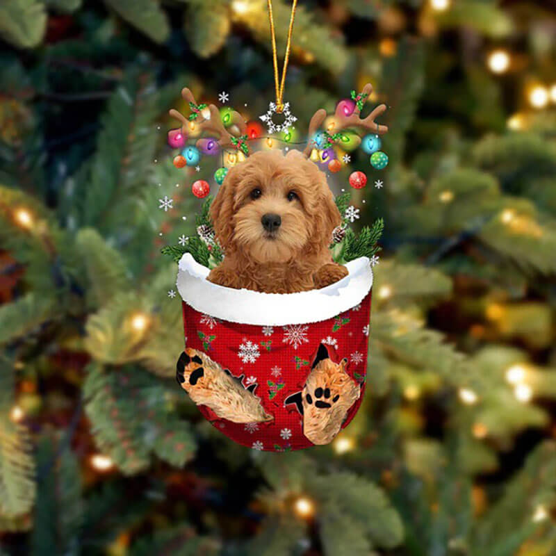 Goldendoodle In Sneeuw Zak Ornament