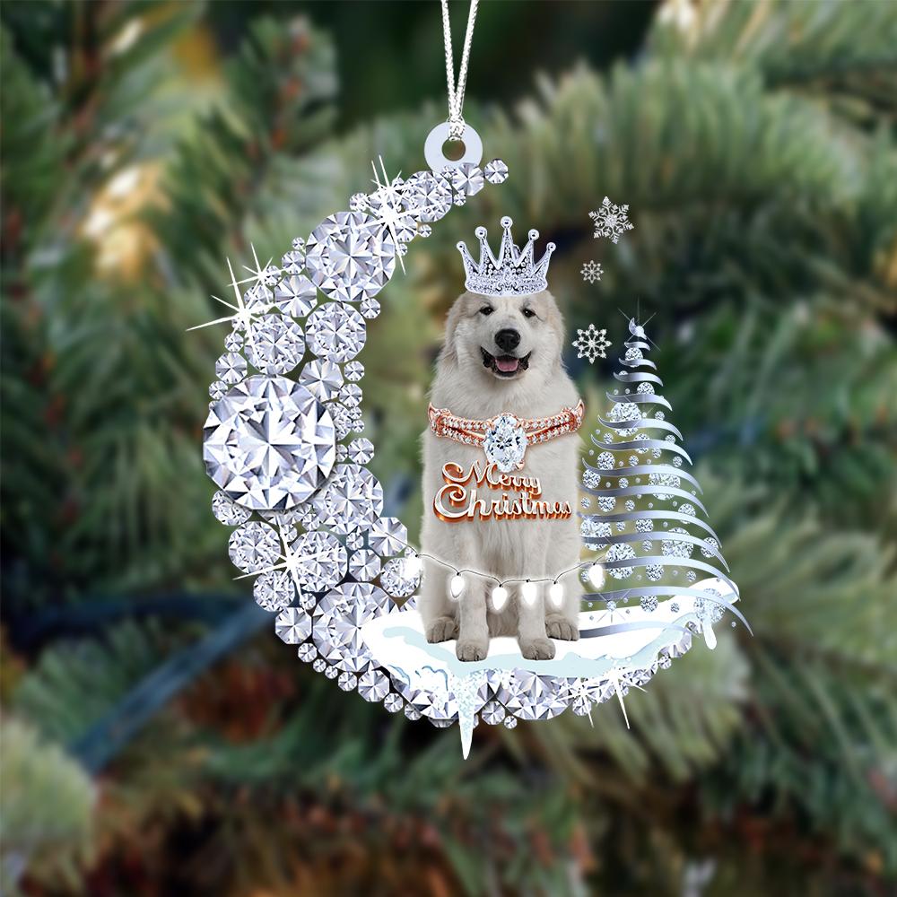 Great Pyrenees op Diamand Maan Kerst Ornament