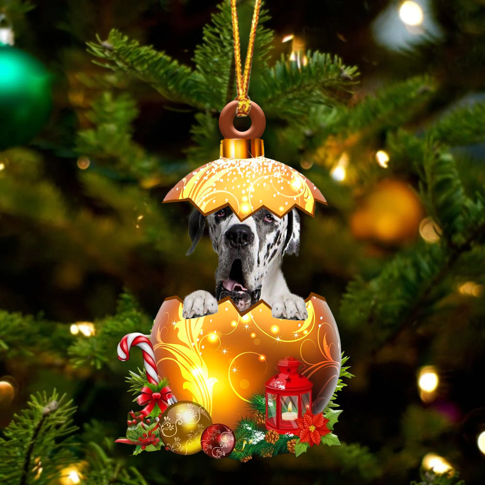 Great Dane2 In Kerst Gouden Ei Ornament