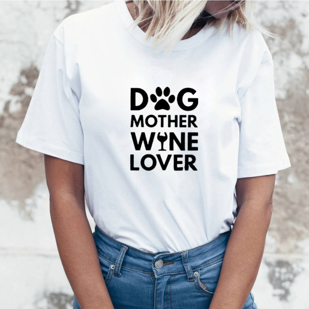 Hond Moeder Wijn Liefhebber t-Shirt