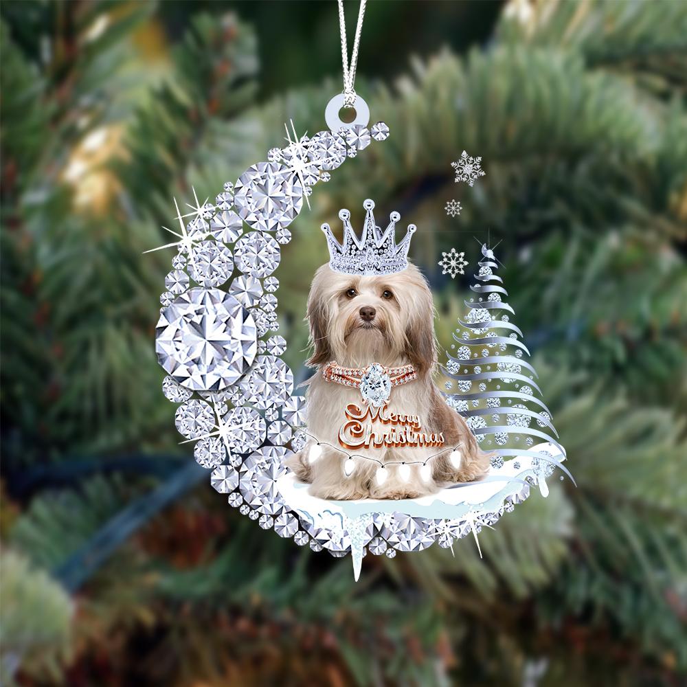 Havanese op Diamand Maan Kerst Ornament