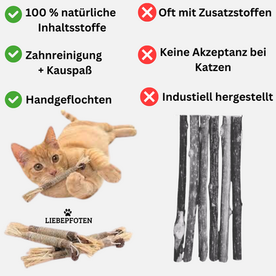 Kauwplezier & reinigingsstaafjes - Ondersteunt de mondhygiëne & zorgt voor urenlang kauwplezier 🇩🇪