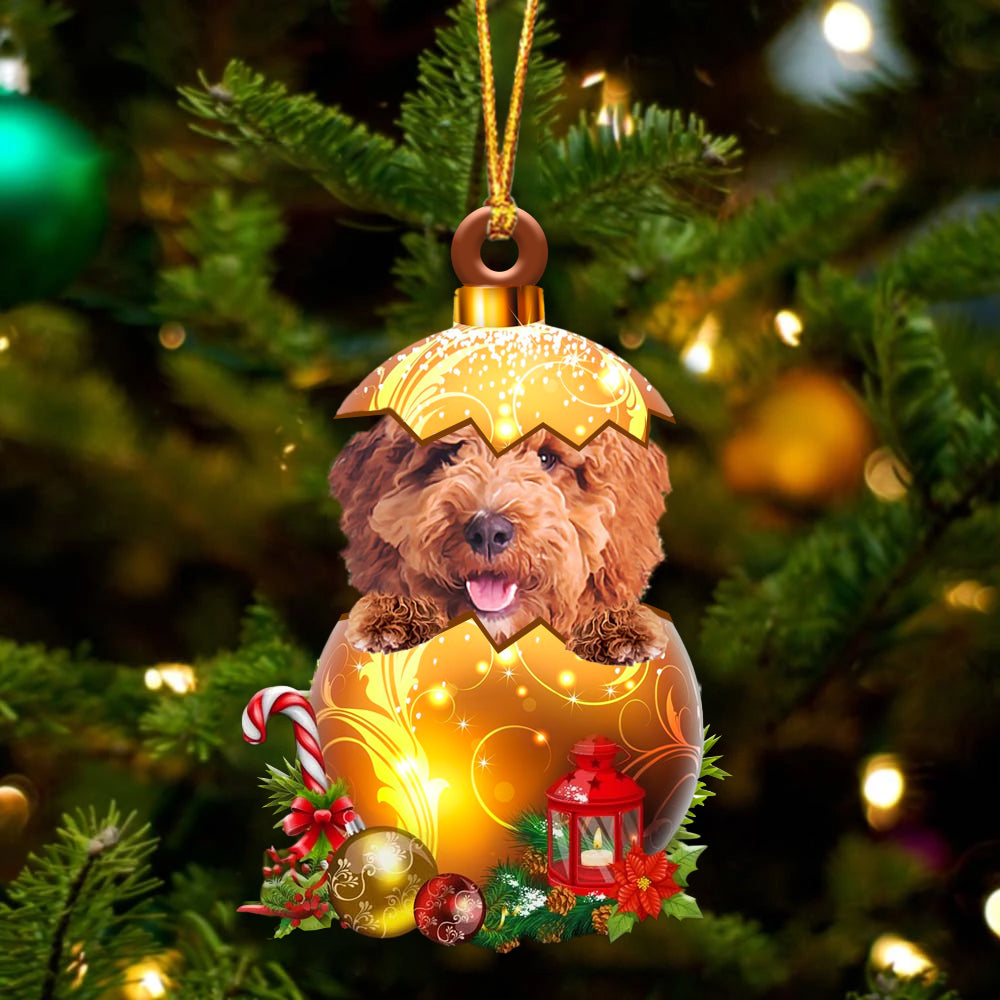 Irish Doodle In Kerst Gouden Ei Ornament