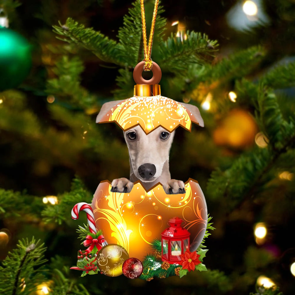 Italian Greyhound In Kerst Gouden Ei Ornament