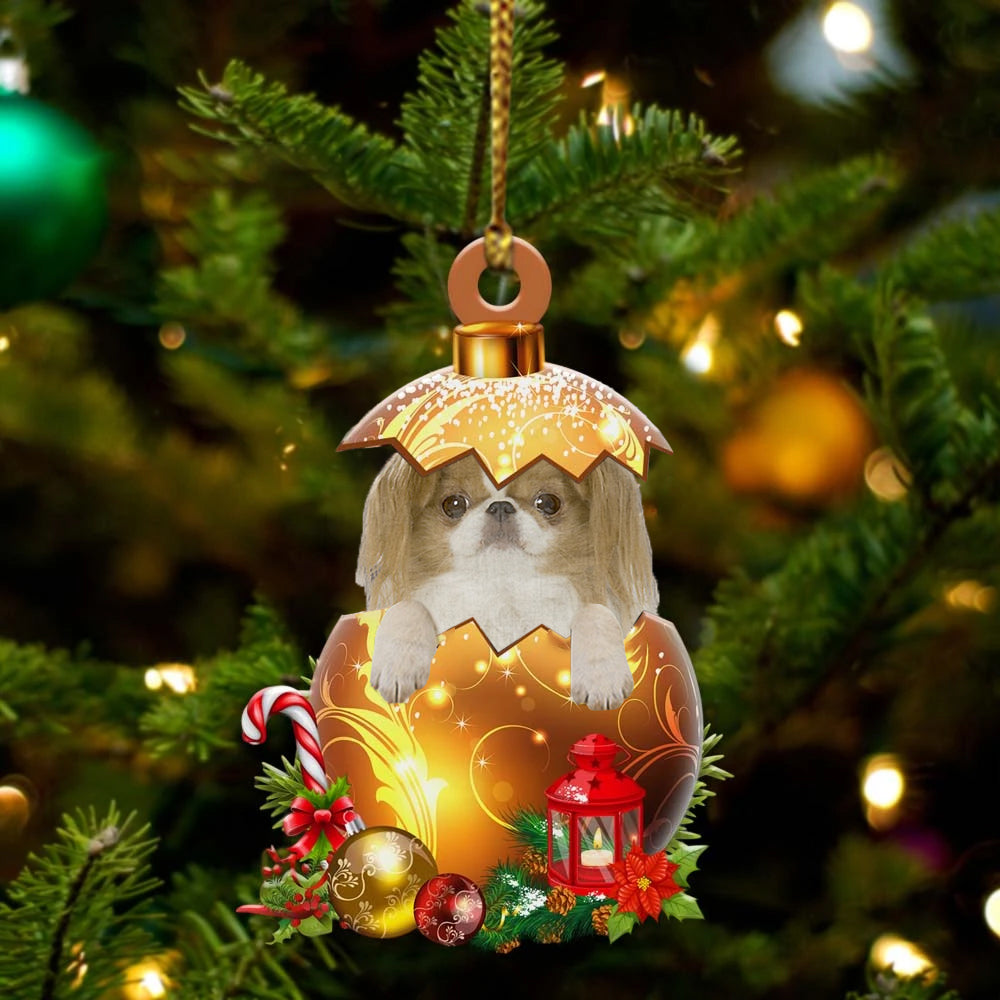 Japanese-Chin In Kerst Gouden Ei Ornament