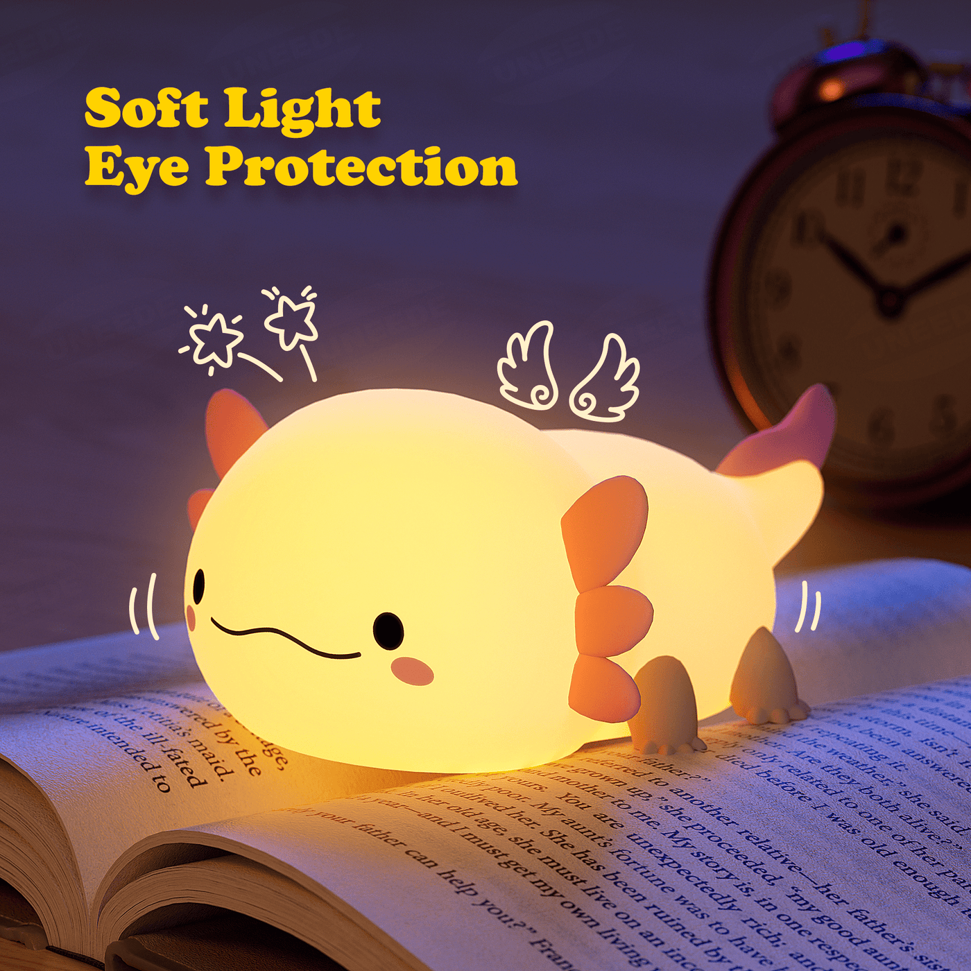 Axolotl Night Light LED Squishy Tap Lamp Best Gift for Baby and Girl