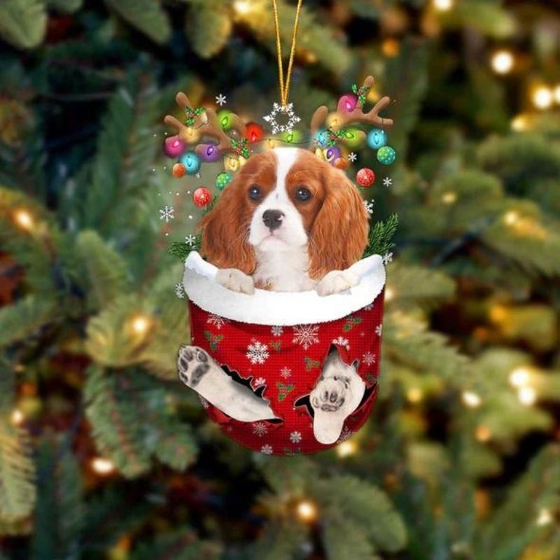 Cavalier King Charles spSpaniel In Sneeuw Zak Ornament