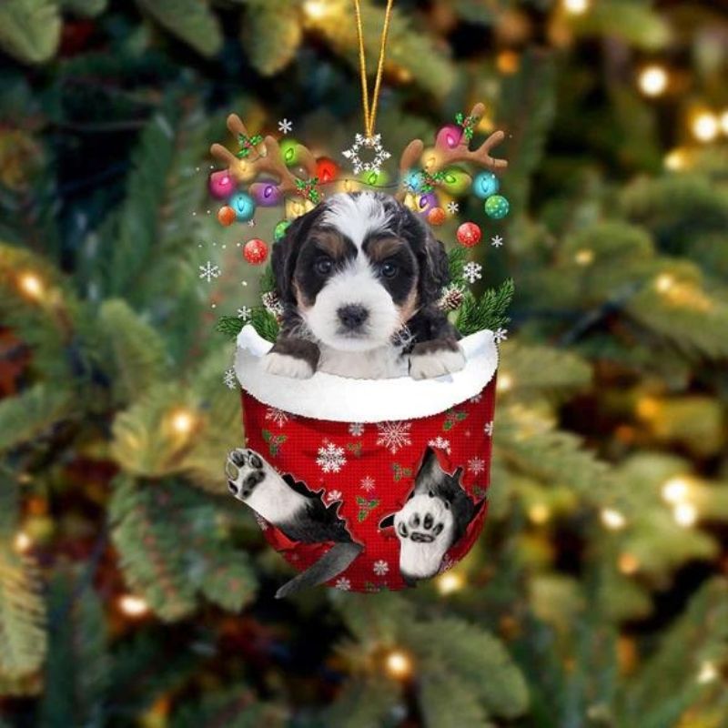 Bernedoodle In Sneeuw Zak Ornament