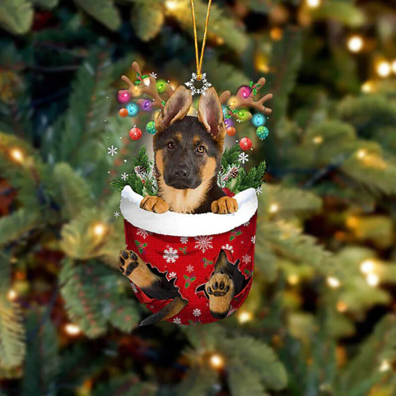 German Shepherd In Sneeuw Zak Ornament