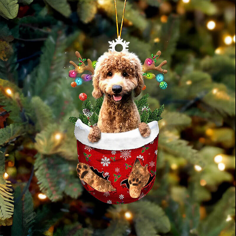 Goldendoodle In Sneeuw Zak Ornament