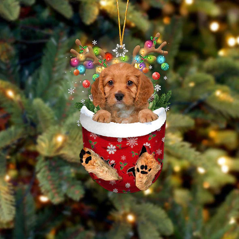 Cavapoo Spaniel In Sneeuw Zak Ornament