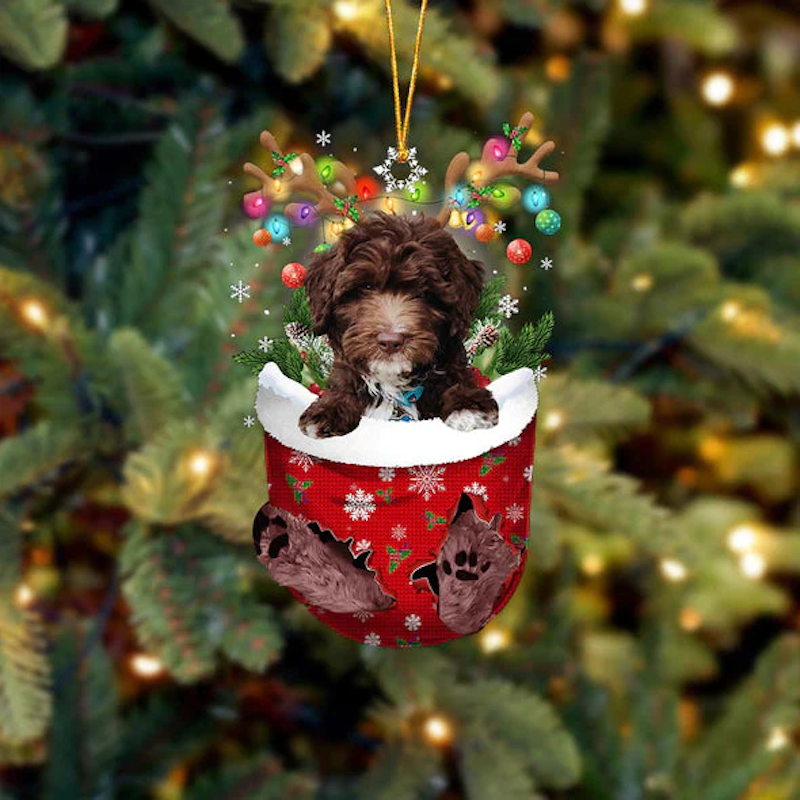 Goldendoodle In Sneeuw Zak Ornament