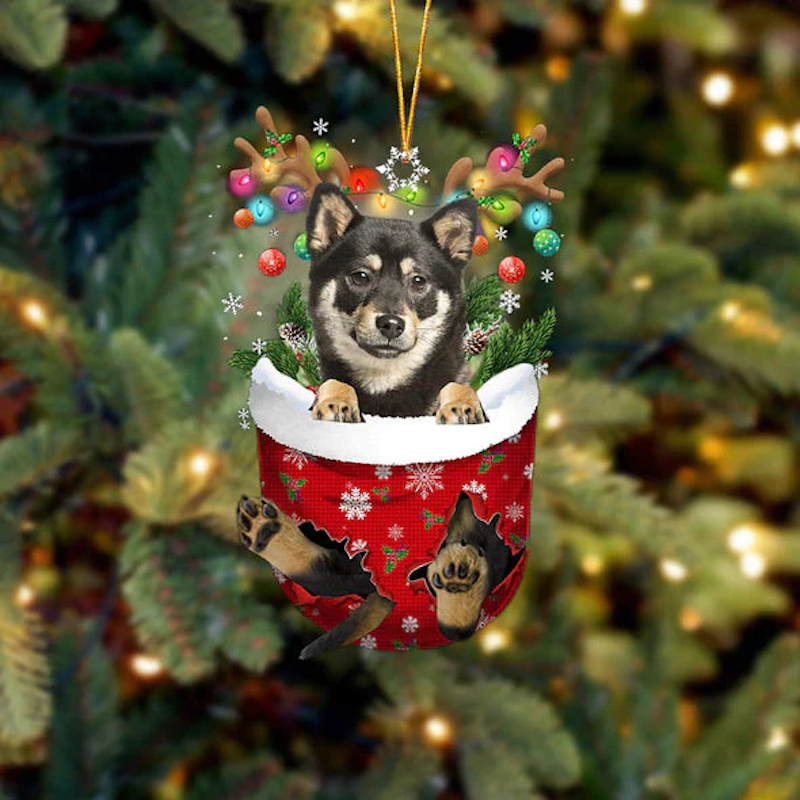 Shiba Inu In Sneeuw Zak Ornament