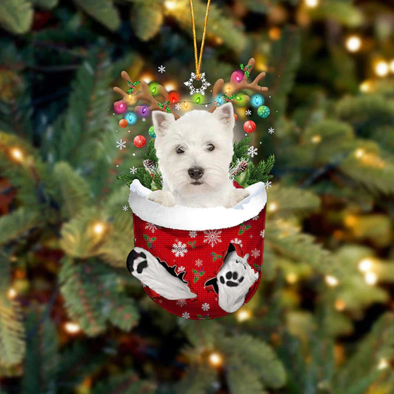 West Highland Wit Terrier In Sneeuw Zak Ornament