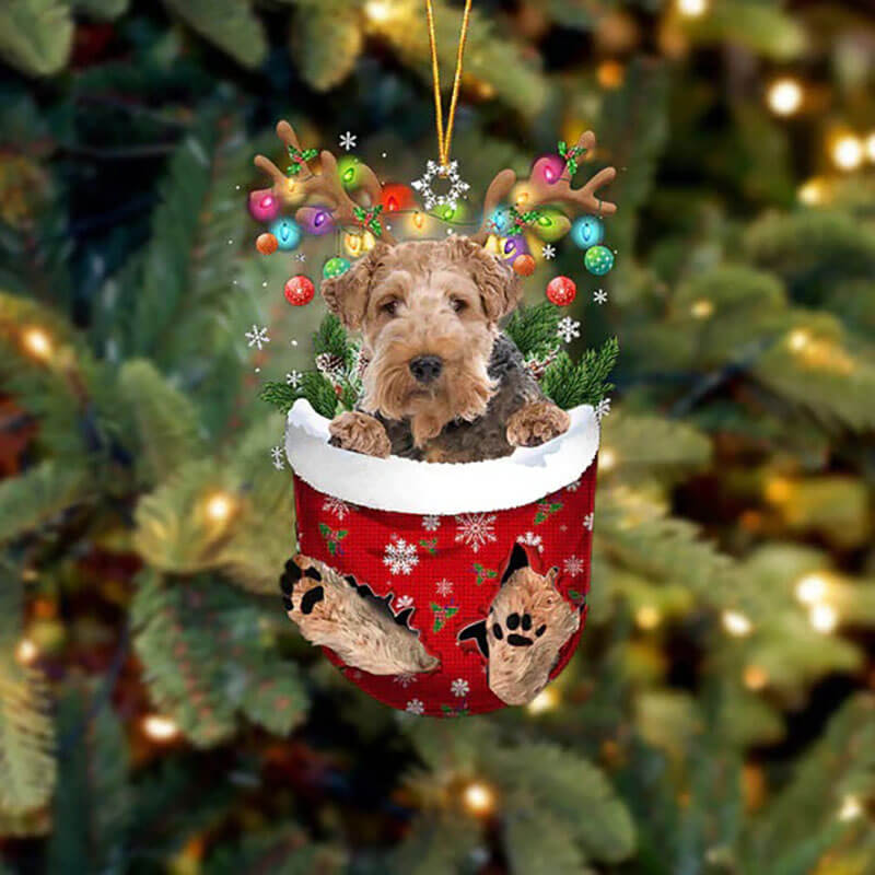 Wire Fox Terrier In Sneeuw Zak Ornament